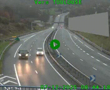 Caméra routière sur l'autoroute A20 à Noailles, en périphérie de Brive-la-Gaillarde. Vue orientée vers Toulouse