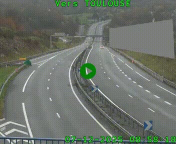 Caméra routière sur l'autoroute A20 à Noailles, en périphérie de Brive-la-Gaillarde. Vue orientée vers Toulouse