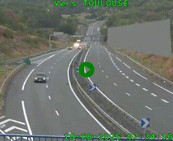 Caméra routière sur l'autoroute A20 à Noailles, en périphérie de Brive-la-Gaillarde. Vue orientée vers Toulouse