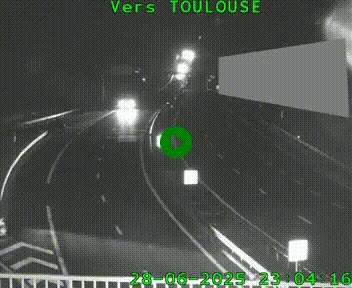 Caméra routière sur l'autoroute A20 à Noailles, en périphérie de Brive-la-Gaillarde. Vue orientée vers Toulouse