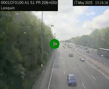 Webcam autoroute A1 à hauteur de Lesquin. Vue orientée vers Lille