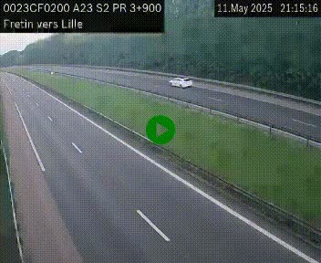 Webcam autoroute A23 à hauteur de Fretin. Vue orientée vers Lille