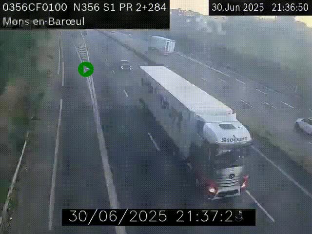 Webcam à l'entrée de Lille en direction du périphérique, à proximité de Mons-en-Baroeul sur la N356