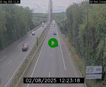 Webcam sur la N165 après le Pont de l'Iroise, à l'entrée de Brest