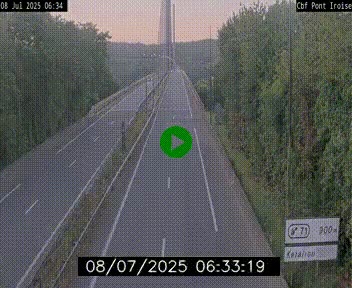 Webcam sur la N165 après le Pont de l'Iroise, à l'entrée de Brest