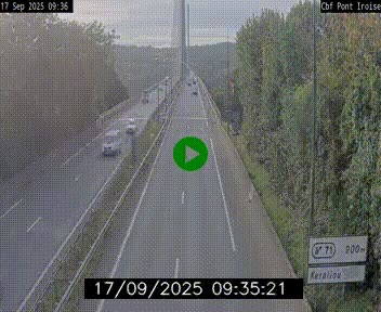 Webcam sur la N165 après le Pont de l'Iroise, à l'entrée de Brest