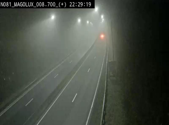 Webcam sur la N81 (E411) à hauteur de la jonction avec la N883. Vue orientée vers Longwy