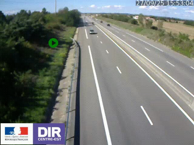 Webcam sur le contournement de Valence, sur la Nationale 7, à la jonction avec la N532, caméra orientée vers Grenoble