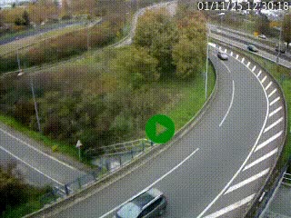 Caméra autoroute à la jonction entre l'A7 et la D301 (Boulevard urbain Sud de Lyon) à Feyzin, au sud de Lyon. Vue orientée vers Mions