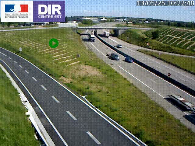 Webcam sur le contournement de Valence, sur la Nationale 7, caméra orientée vers Lyon