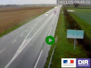 Webcam routière sur la RN7 à hauteur de Toulon-sur-Allier, entre Moulins et Vichy