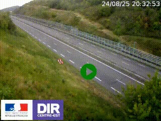Webcam au niveau du col de Bois Clair à hauteur de Cluny sur la N79. Vue orientée vers Mâcon