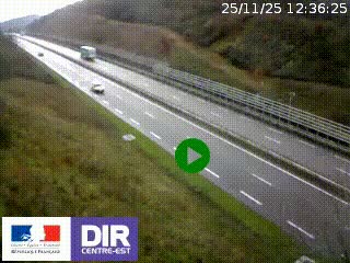 Webcam au niveau du col de Bois Clair à hauteur de Cluny sur la N79. Vue orientée vers Mâcon