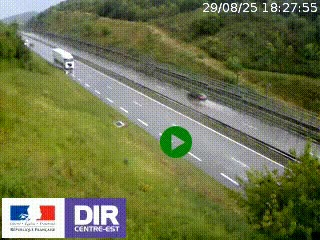 Webcam au niveau du col de Bois Clair à hauteur de Cluny sur la N79. Vue orientée vers Mâcon