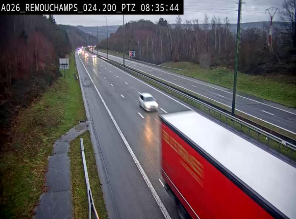 Webcam E25/A26 à Aywalle, à hauteur de Spa. Vue orientée vers Liège