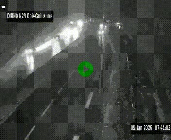 Webcam routière à hauteur de Bois-Guillaume en périphérie de Rouen. Vue orientée vers Rouen