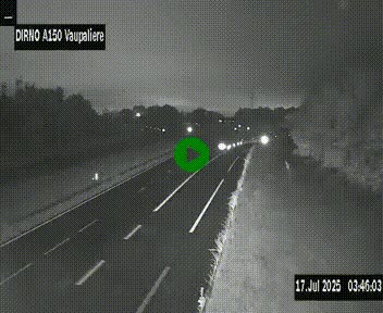 Webcam autoroute A150 à hauteur de La Vaupalière en périphérie de Rouen. Vue orientée vers Rouen