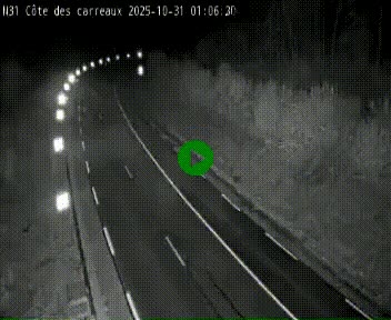 Webcam en haut de la Côte des Carreaux sur la N31 à Avesnes-en-Bray. Vue orientée vers Rouen