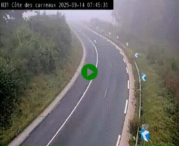 Webcam en haut de la Côte des Carreaux sur la N31 à Avesnes-en-Bray. Vue orientée vers Rouen