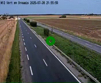 Webcam à hauteur de Vert-en-Drouais sur la N12, en périphérie de Dreux. Vue orientée vers Alençon