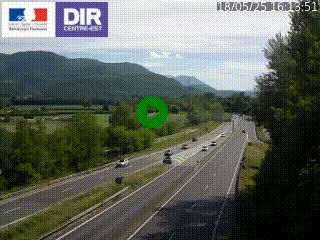 Caméra trafic à Meylan sur la Rocade-Sud de Grenoble en direction d'Aix-en-Provence