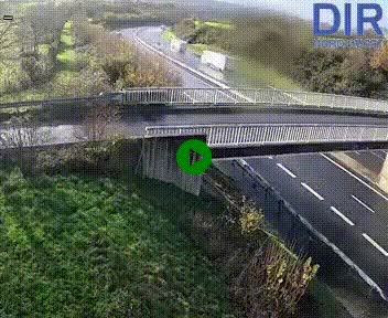 Webcam sur A84 à hauteur de Pont-Farcy, au niveau du pont autoroutier sur la Vire, au sud de Saint-Lô