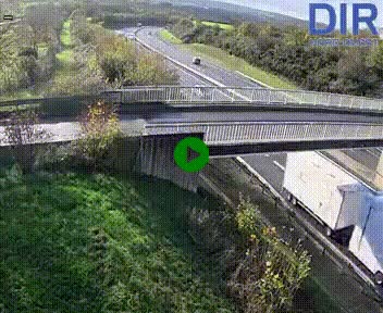 Webcam sur A84 à hauteur de Pont-Farcy, au niveau du pont autoroutier sur la Vire, au sud de Saint-Lô