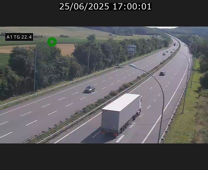 Traffic live webcam Luxembourg Flaxweiler - A1 direction Luxembourg - BK 22.4