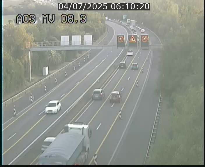 Webcam Autoroute après la Croix de Bettembourg en direction de Luxembourg sur l'A3