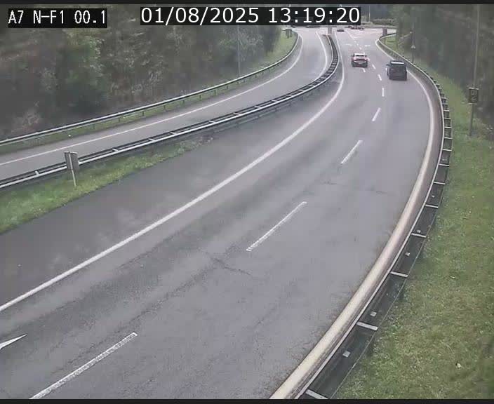 Webcam autoroute Luxembourg A7 située dans la sortie 1 Waldhof, vers la N11, avant le Tunnel Stafelter