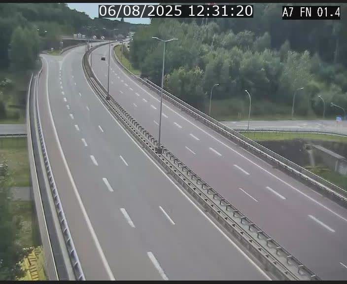 Caméra autoroute Luxembourg A7 - Tunnel Stafelter - direction Echangeur Grünewald