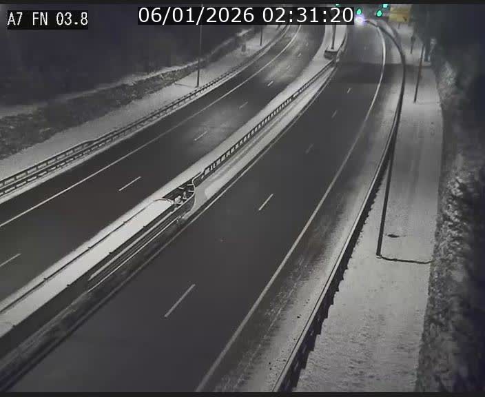 Caméra autoroute Luxembourg A7 - Passage à gibier Rëngelbour - direction Tunnel Stafelter