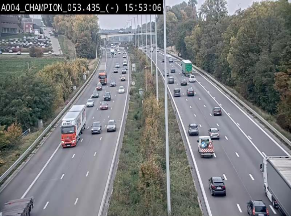Webcam E411 à Champion, à proximité de Namur. Vue orientée vers Bruxelles