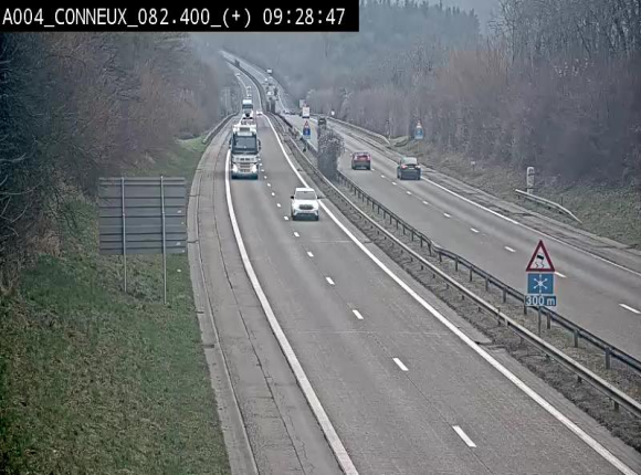 Webcam à hauteur de Conneux sur l'E411 en direction du sud de la Belgique