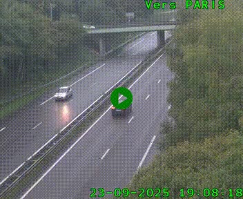 Caméra routière sur l'autoroute A20 au nord de Limoges, à la jonction avec la N520. Vue orientée vers Paris