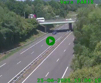 Caméra routière sur l'autoroute A20 au nord de Limoges, à la jonction avec la N520. Vue orientée vers Paris