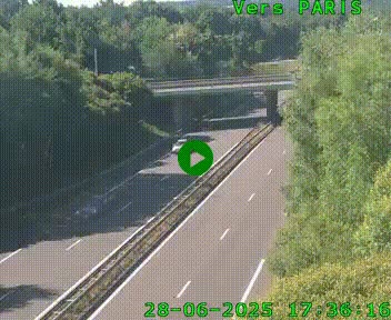 Caméra routière sur l'autoroute A20 au nord de Limoges, à la jonction avec la N520. Vue orientée vers Paris