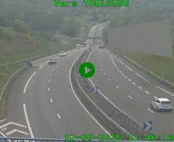Caméra routière sur l'autoroute A20 à Noailles, en périphérie de Brive-la-Gaillarde. Vue orientée vers Toulouse