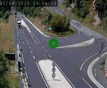 Webcam routière sur la N122 au niveau du Tunnel du Lioran. Vue de l'entrée côté Aurillac.