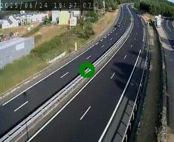 Caméra autoroute A75 à hauteur du col du rocher blanc en direction de Montpellier