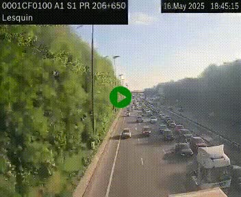 Webcam autoroute A1 à hauteur de Lesquin. Vue orientée vers Lille