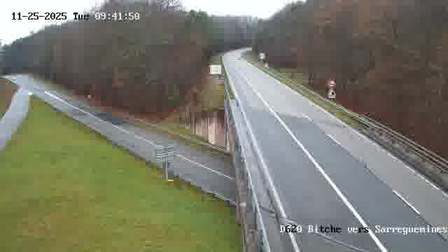 Webcam sur la D620, sur le contournement de Bitche. Vue orientée vers Sarreguemines