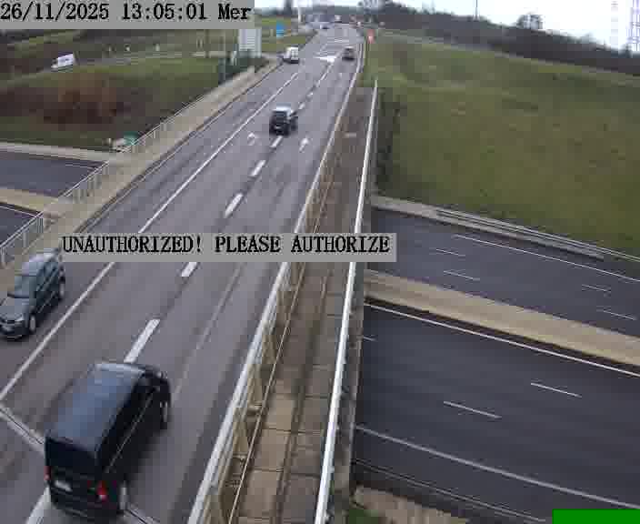 Caméra de trafic sur D1 (France) à Argancy, orientée vers Thionville, permettant d’évaluer fluidité, incidents et densité automobile.