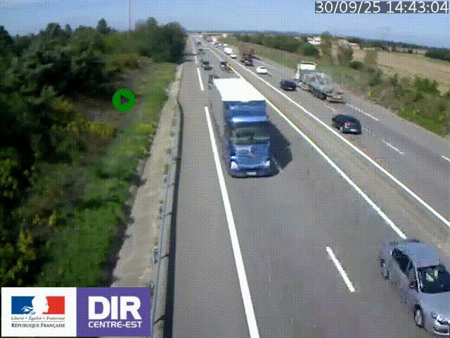 Webcam sur le contournement de Valence, sur la Nationale 7, à la jonction avec la N532, caméra orientée vers Grenoble