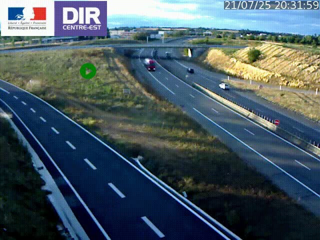 Webcam sur le contournement de Valence, sur la Nationale 7, caméra orientée vers Lyon