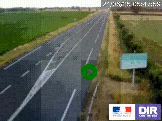 Webcam routière sur la RN7 à hauteur de Toulon-sur-Allier, entre Moulins et Vichy