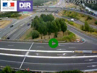 Webcam traffic à Grenoble-sud sur l'autoroute A480. Vue orientée vers l'entrée et la sortie de Grenoble