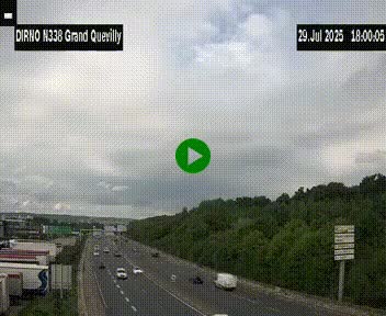 Webcam routière sur N338 à hauteur de Grand-Quevilly en périphérie de Rouen. Vue orientée vers Rouen