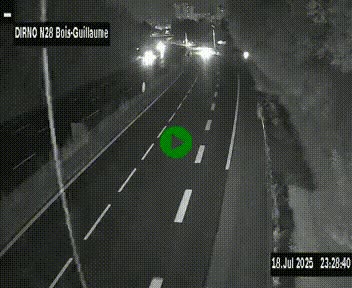 Webcam routière à hauteur de Bois-Guillaume en périphérie de Rouen. Vue orientée vers Rouen