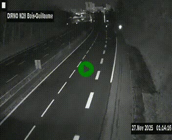 Webcam routière à hauteur de Bois-Guillaume en périphérie de Rouen. Vue orientée vers Rouen